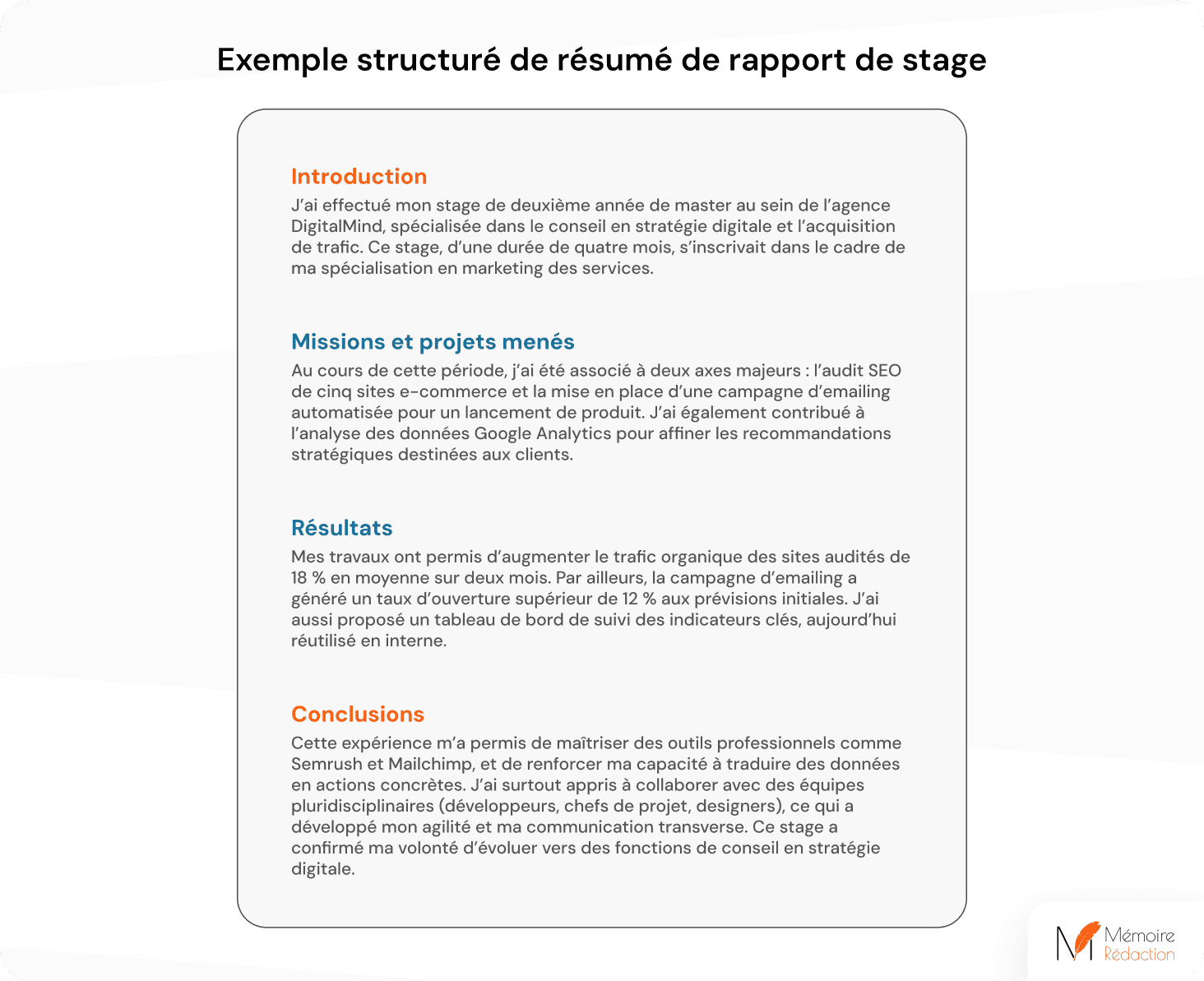 Exemple de structure d'un résumé